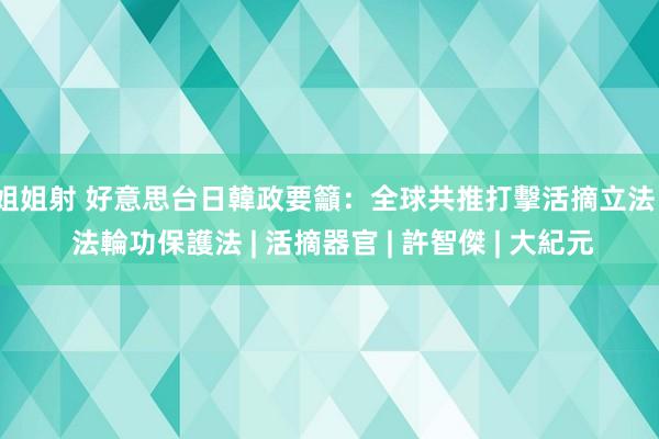 姐姐射 好意思台日韓政要籲：全球共推打擊活摘立法 | 法輪功保護法 | 活摘器官 | 許智傑 | 大紀元