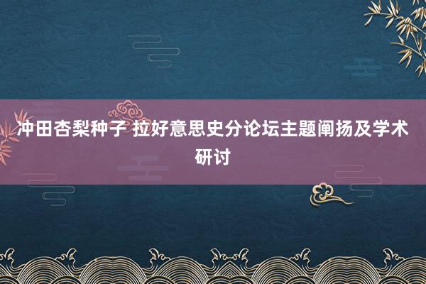 冲田杏梨种子 拉好意思史分论坛主题阐扬及学术研讨