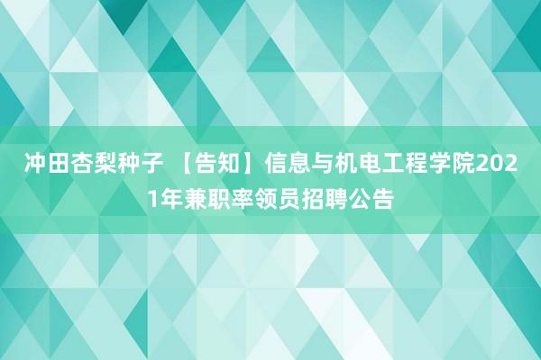 冲田杏梨种子 【告知】信息与机电工程学院2021年兼职率领员招聘公告